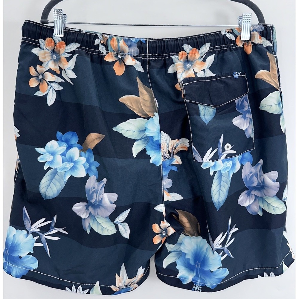 Tommy Bahama Swim Trunks Men XL Relax‎ Blue Floral Hawaiian Lined Board Shorts